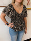 V-Neck Smocked Bodice Top Shirts & Tops