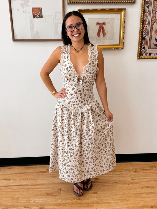 Vintage Floral Empire Dress Dress
