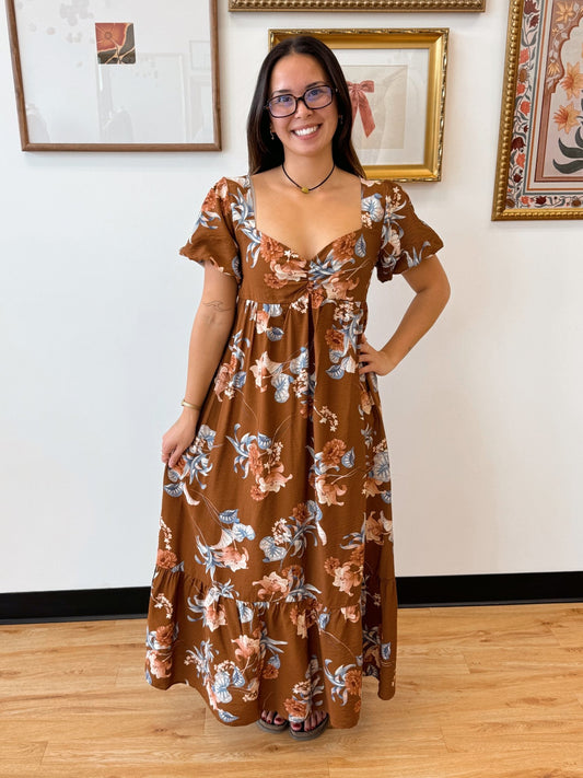Vintage Floral Maxi Dress