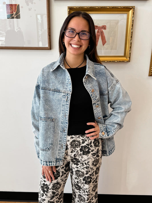Vintage Oversized Denim Jacket Shirts & Tops