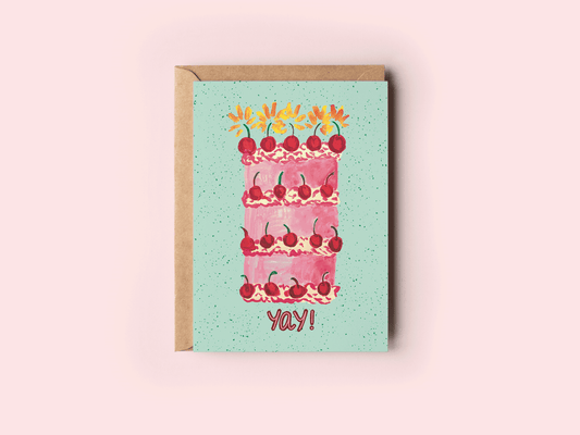 Yay! Celebration Cake Card Card