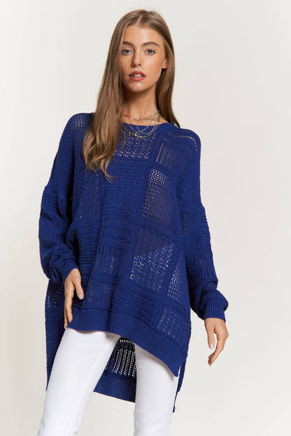 Patchwork Long-Sleeve Sweater